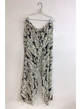 Islander Floral Sheer Pants Resortwear Wide Leg Womens Large